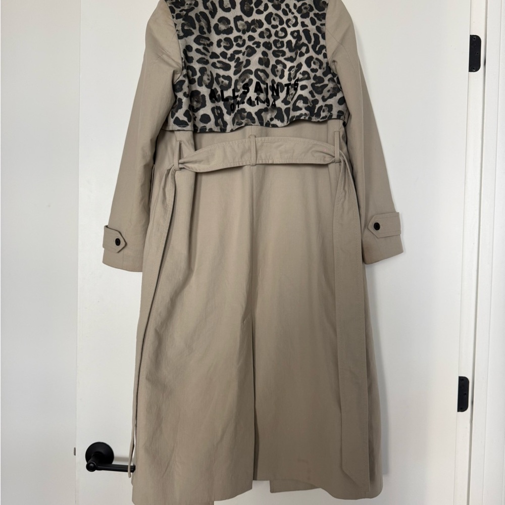 All Saints Cream Trench Coat - Picture 6 of 9
